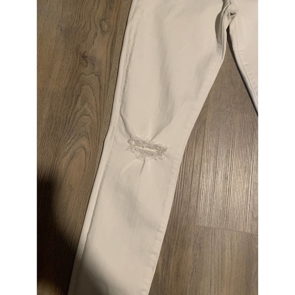 Little Miss Ankle Mother Jeans Looker Women's Size 26 White Cotton Distressed - Picture 4 of 8